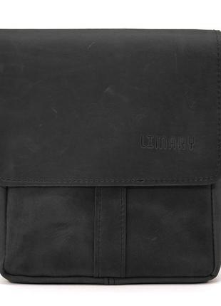 Невелика чоловіча сумка через плече шкіряна limary lim-354ra чорна6 фото