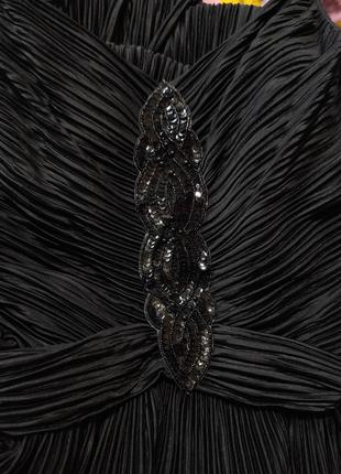 Вінтажна плісірована вечірня випускна на тонких бретелях сукня vera mont made in italy8 фото