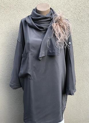 Вінтаж,ексклюзив,дизайнер,шовкова блуза,туніка,воріт хомут