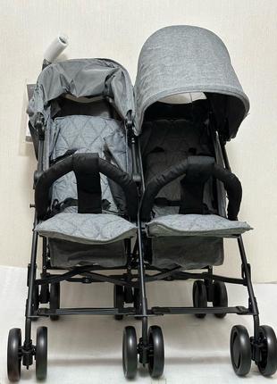 Прогулянкова коляска для двійні подвійна коляска  візок для двійні 4baby twins6 фото