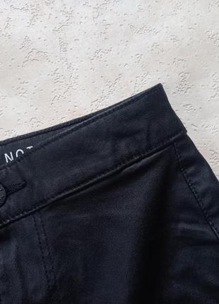 Брендовые черные джинсы скинни с пропиткой под кожу и высокой талией noisy may, 34 pазмер.5 фото