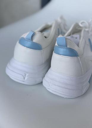Белые кроссовки из эко кожи с сеткой на 23 см3 фото
