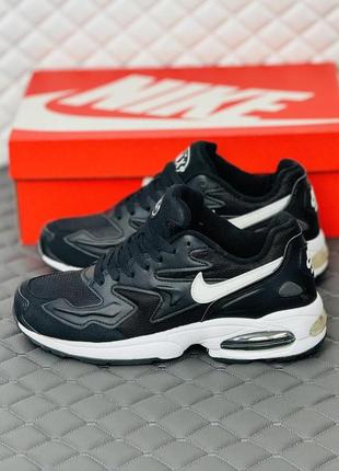 Кроссовки мужские весенние nike air max 2 light black-white6 фото