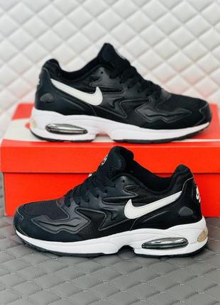 Кроссовки мужские весенние nike air max 2 light black-white8 фото