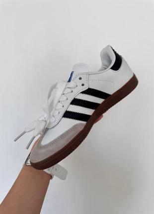 Кросівки adidas samba og white black gum (premium)7 фото