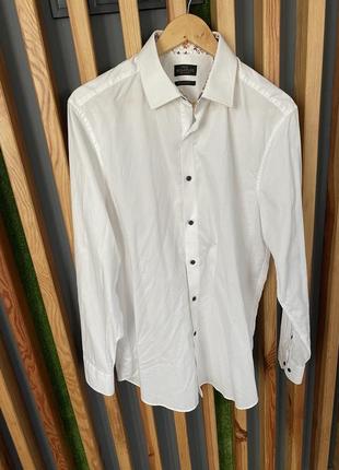 Хлопковая рубашка next signature с цветочным воротничком и манжетами