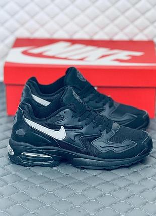 Nike air max 2 light all black кросівки чоловічі найк аїр макс 2 кросівки