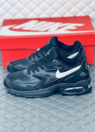 Кроссовки мужские весенние nike air max 2 light all black6 фото