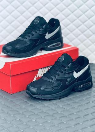 Кроссовки мужские весенние nike air max 2 light all black2 фото