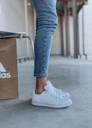 Кроссовки кеды adidas stan smith белый цвет кожаные (36-40)💜2 фото