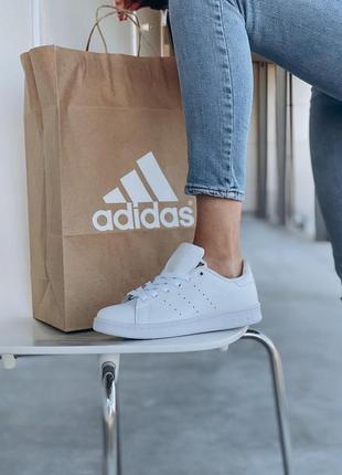 Кроссовки кеды adidas stan smith белый цвет кожаные (36-40)💜8 фото