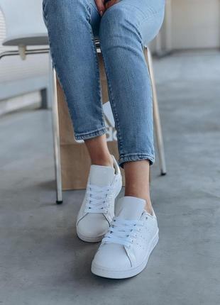 Кроссовки кеды adidas stan smith белый цвет кожаные (36-40)💜3 фото