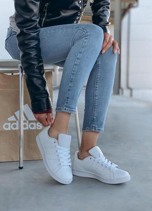 Кроссовки кеды adidas stan smith белый цвет кожаные (36-40)💜10 фото