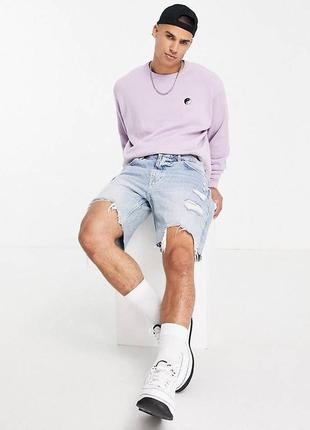 Сиреневый вязаный свитер с вышивкой инь ян asos design л3 фото