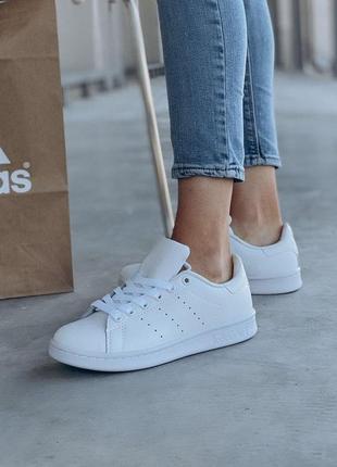 Кроссовки кеды adidas stan smith белый цвет кожаные (36-40)💜1 фото