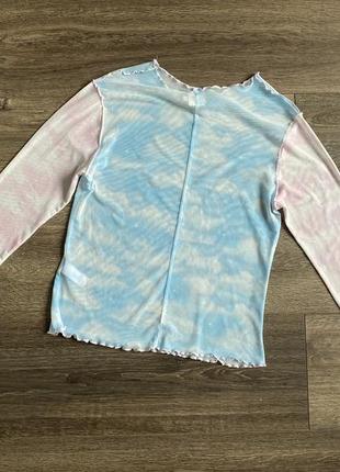 Полупрозрачная блуза топ сеточка в стиле тай-дай2 фото