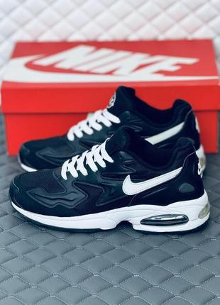 Кроссовки мужские весенние nike air max 2 light black-white8 фото