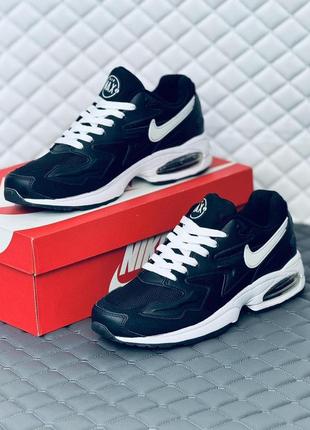 Кроссовки мужские весенние nike air max 2 light black-white2 фото