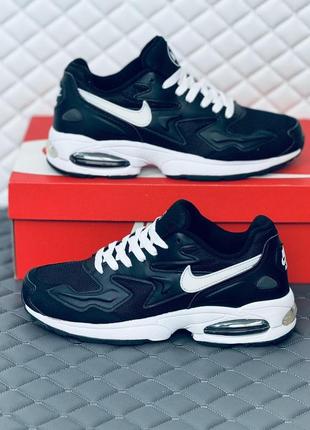 Кроссовки мужские весенние nike air max 2 light black-white5 фото