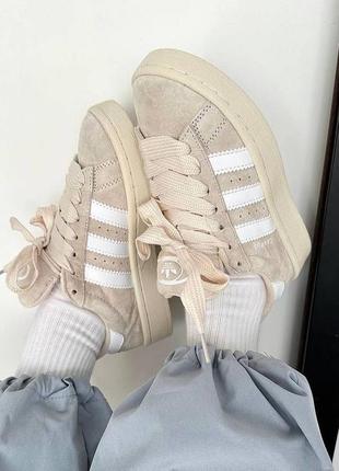 Adidas campus beige white женские кроссовки адидас кампус бежевые замша