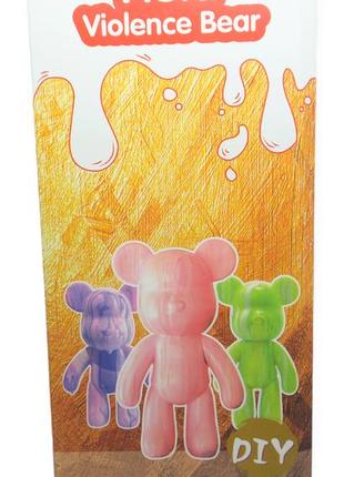 Мишка для раскрашивания вручную разрисовка diy набор fluid violence bear флюидный медведь8 фото