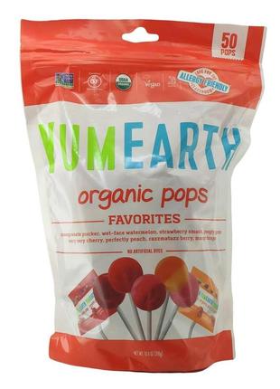 Органічні льодяники асорті organic pops yumearth8 фото