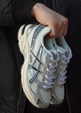 Ассикс гел кроссовки кожаные asics gel 1130 silver white3 фото