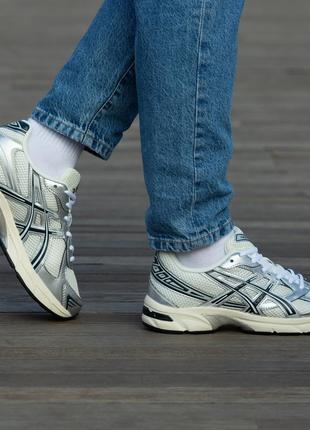 Ассикс гел кроссовки кожаные asics gel 1130 silver white4 фото