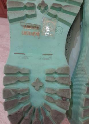 Стильные мятные броги оксфорды ботинки лоферы ботинки кожа4 фото