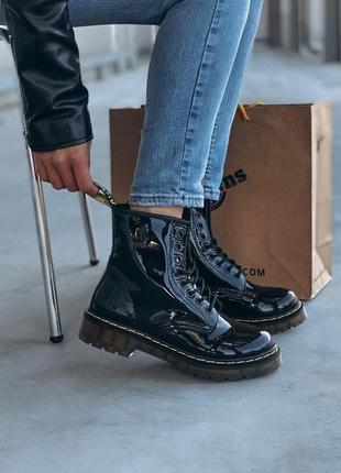 Лаковані черевики dr martens чорного кольору (36-40)💜3 фото