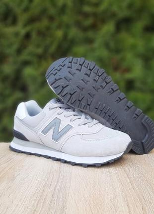 Мужские кроссовки new balance 574 greyUN баланс светло-серого цвета5 фото