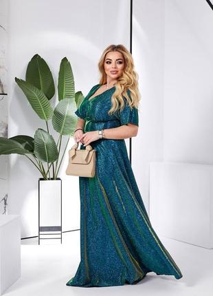 50-64р вечернее длинное блестящее платье глиттер батал большие размеры черный бирюза...