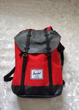 Рюкзак herschel retreat - fiery red/night camo5 фото