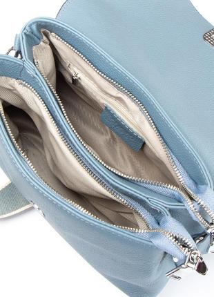 Женская сумка кроссбоди кожаная alex rai 99115 синяя6 фото