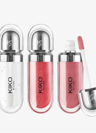 Набір блисків kiko milano glossy lip set3 фото