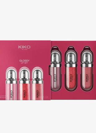 Набір блисків kiko milano glossy lip set5 фото