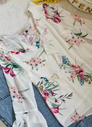 Нежная цветочная блуза с воланами подкладкой3 фото