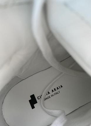 Кожаные белые кроссовки италия cinzia araia6 фото