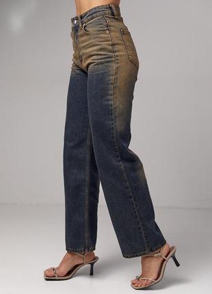 Женские джинсы с эффектом two-tone coloring6 фото