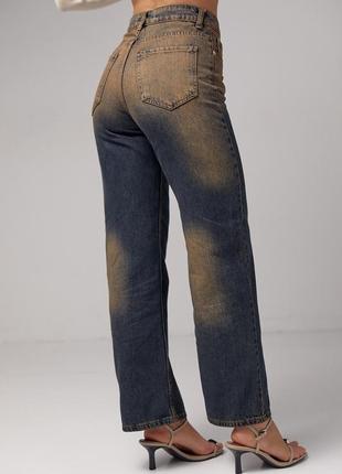 Женские джинсы с эффектом two-tone coloring8 фото