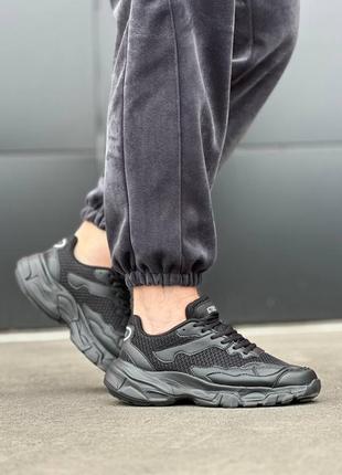 Мужские текстильные, черные, стильные кроссовки. от 42 до 45 гг. m096 cx409-1 ст демисезонные