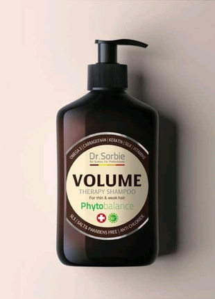 Терапевтичний шампунь volume therapy shampoo, dr.sorbie  400 ml