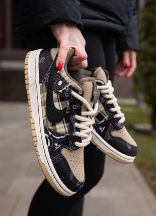 Nike sb dunk low x travis scott cactus jack кросівки, кроссовки3 фото