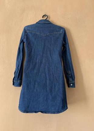 Джинсова сукня плаття синього кольору коттон розмір xs s4 фото