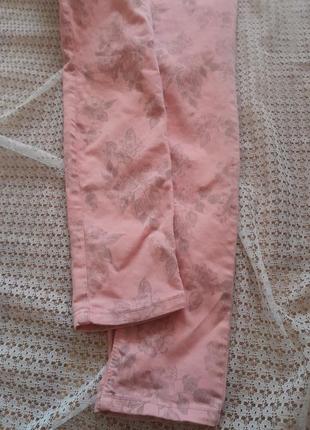 Крутые розовые в цветы джинсы скинни zara4 фото