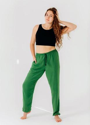 Штаны свободные однотонные base rao wear унисекс onesize рост 175-185 см зеленый
