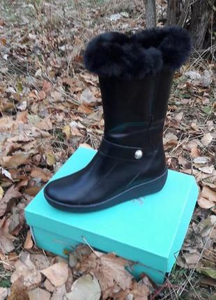 Шкіряні ,зимові чоботи на овчині ,з опушкою хутром4 фото