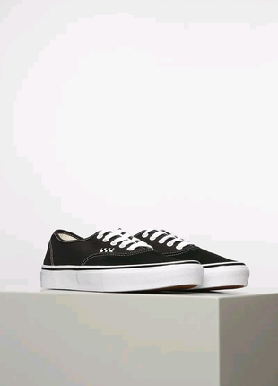 Vans skate authentic black/white4 фото