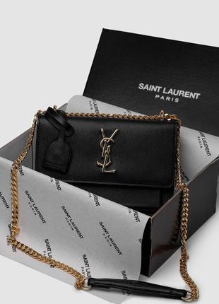 Сумка женская в стиле yves saint laurent sunset big chain black/gold