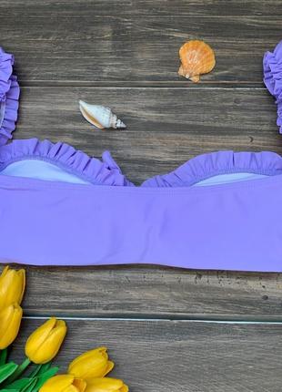 Купальник бікіні лавандовий рюші топ фіолетовий6 фото